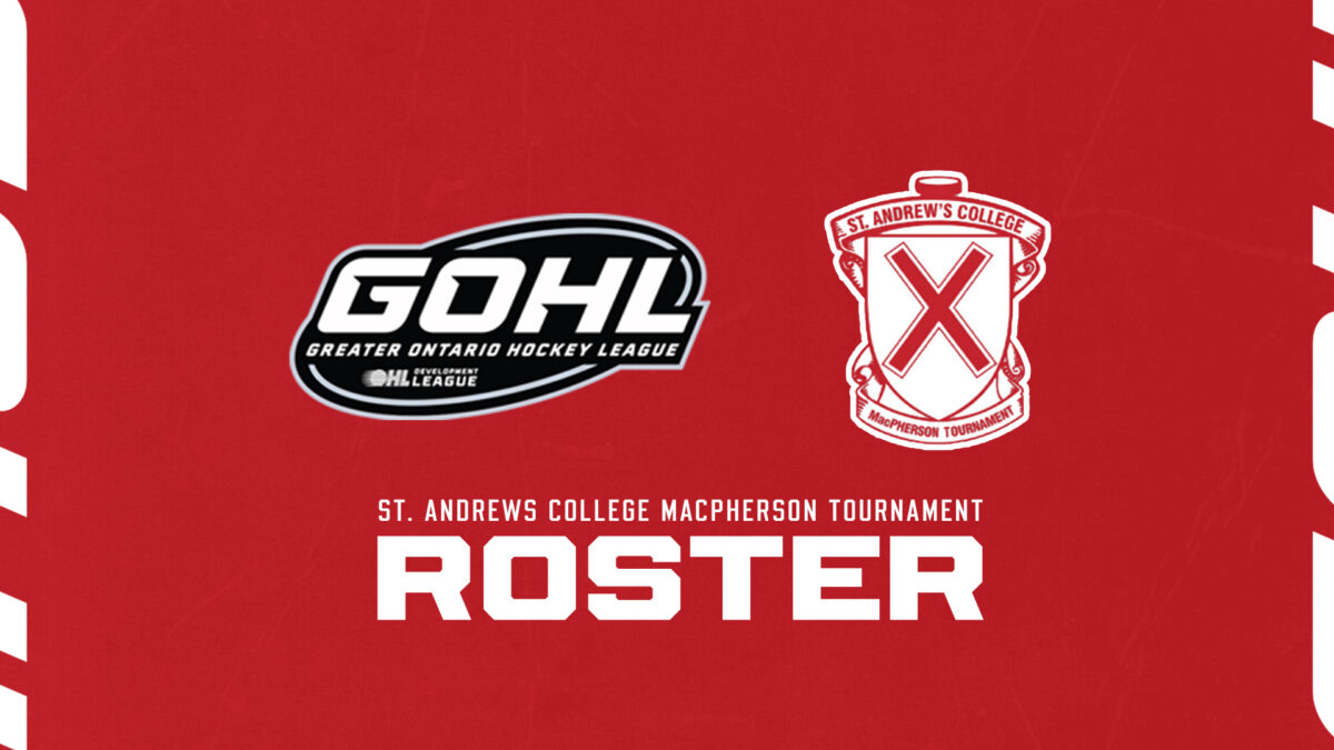 GOHL U18 roster announced for MacPherson Tournament