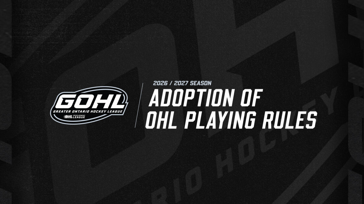 GOHL Announces Adoption of OHL Playing Rules